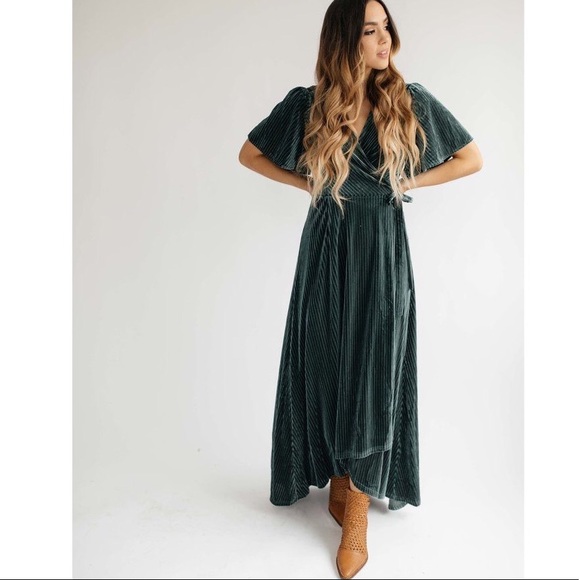 shop zoco Dresses & Skirts - SOLD NWT Hey girl dress velvet wrap around maxi